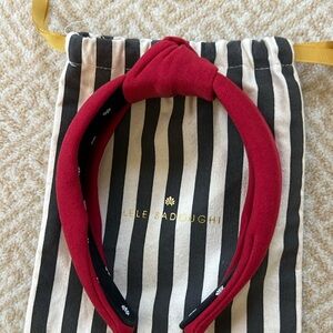 Lele Sadoughi Stripe Red knotted headband